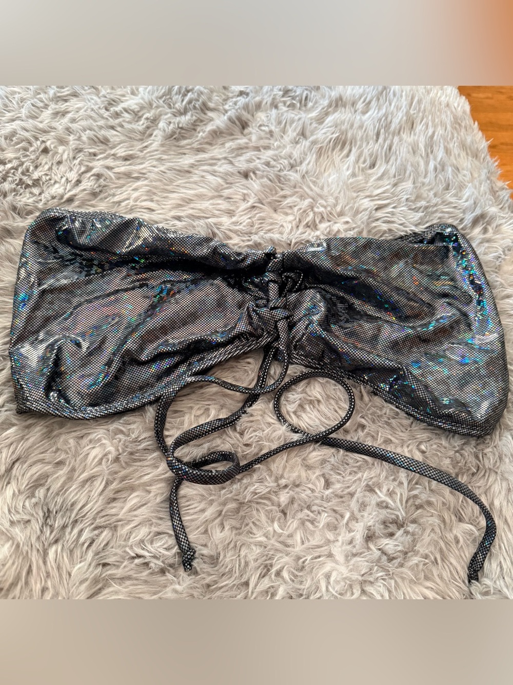 Curvy Beach goth ghoul sparkle bandeau top 3x
